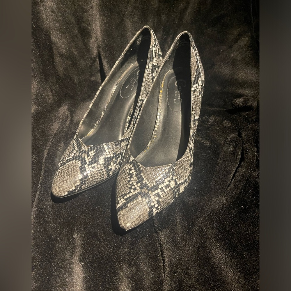Snake print heels
